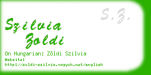 szilvia zoldi business card